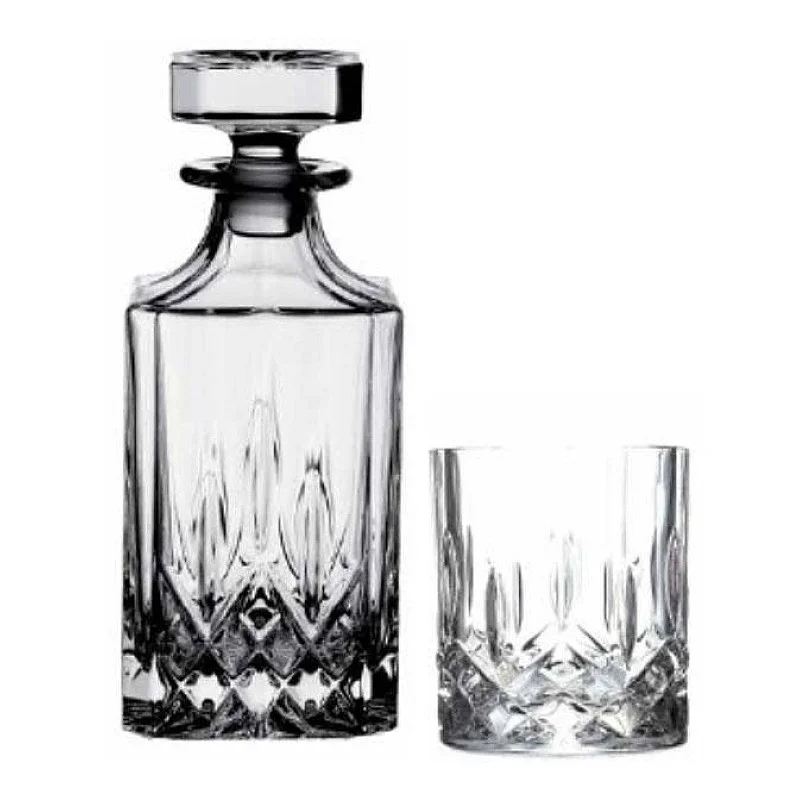 WHISKEY GLASSES AND GARAFE SET 6 PCS. OP