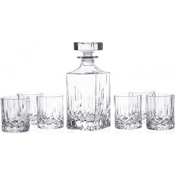 WHISKEY GLASSES AND GARAFE SET 6 PCS. OP