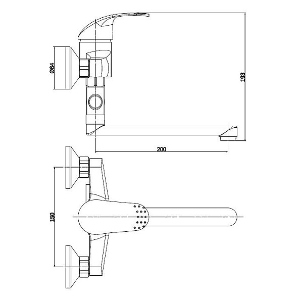 BATH MIXER DF2205-1H56 BRASS