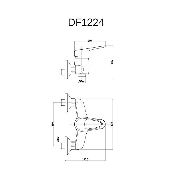 BATHROOM FAUCET WITH SHORT BEAK DF1223