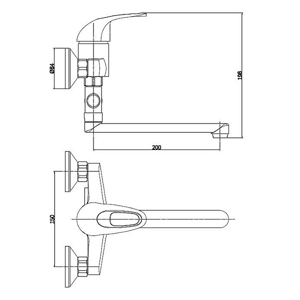 BATHROOM FAUCET WITH LONG BEAK DF1224-1