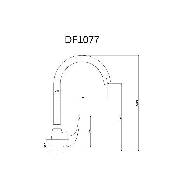 KITCHEN FAUCET WITH HIGH BEAK DF1077