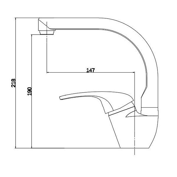 KITCHEN FAUCET WITH HIGH BEAK DF2206D