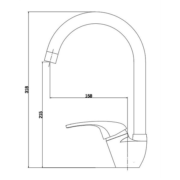 KITCHEN FAUCET WITH HIGH BEAK DF2206B