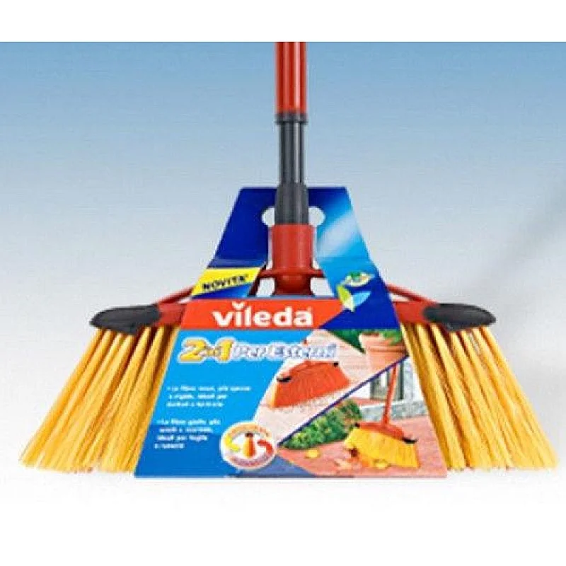 VILEDA OUTDOOR BROOM 2 IN 1 WITH HANDLE