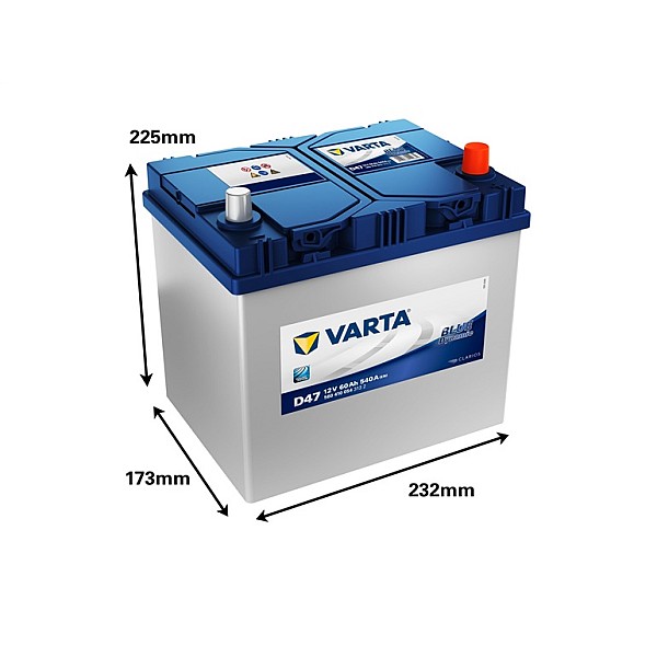 Akumuliatorius Varta BD D47. 60 Ah. 540 A. 12 V