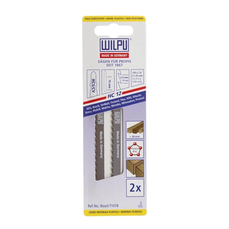 Siaurapjūklio pjūklelių komplektas Wilpu. HC12. 2 vnt.