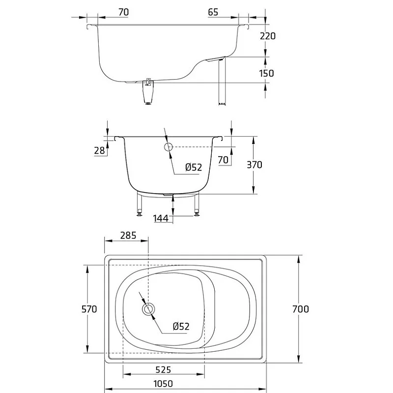 Vanna BLB Europa. 1.05x0.7 m. bez kājām Vanna BLB Europa. 1.05x0.7 m. bez kājām