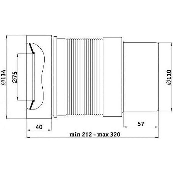 ELBOW FOR TOILET K821 FLEXIBLE