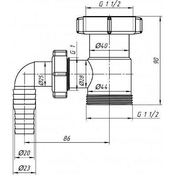 SAVIENOJUMS VEĻAS/TR MAŠĪNAS M110 11/2 (ANIPLAST)