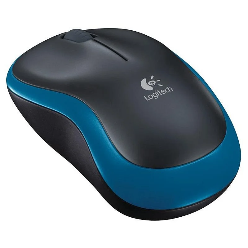 Belaidė kompiuterio pelė LOGITECH M185. juoda. mėlyna Belaidė kompiuterio pelė LOGITECH M185. juoda. mėlyna