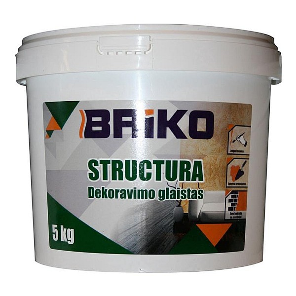 Špaktele Briko Structura. gatavs lietošanai. balta. 5 kg