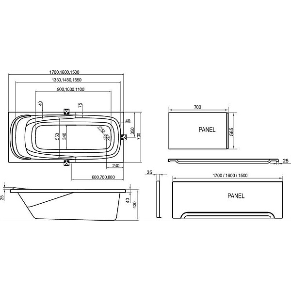 SIDE FINISHING PANEL 70 WITH UNIVERSAL