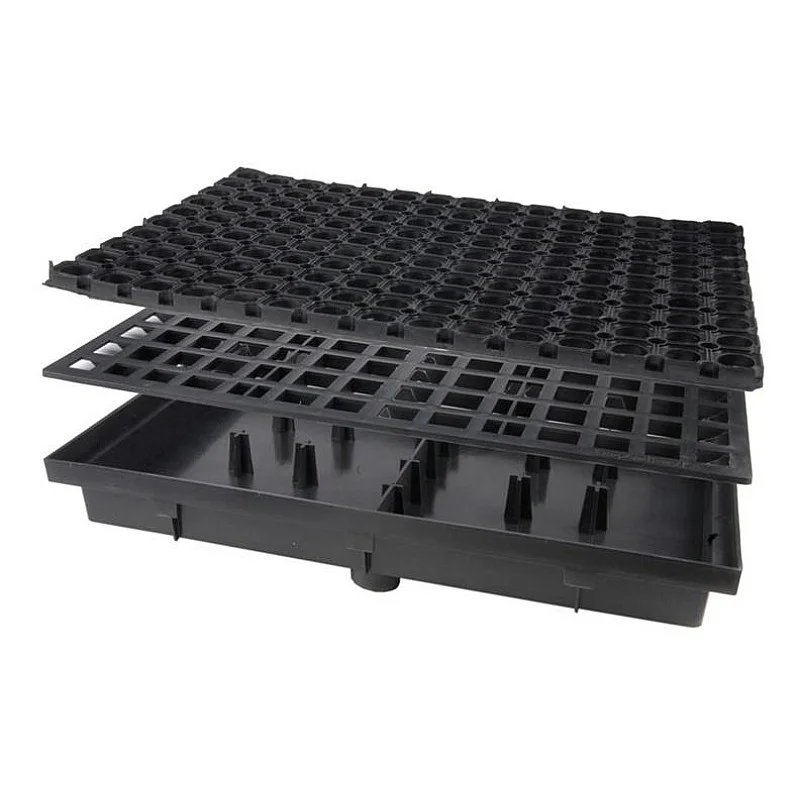 Drenāžas tvertne ar gumijotu kurpju zoļu tīrīšanas paklāj... Drenāžas tvertne ar gumijotu kurpju zoļu tīrīšanas paklāj...