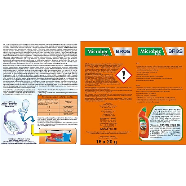 Bioaktyvatorius nuotekų duobėms Bros Microbec. 0.02 kg