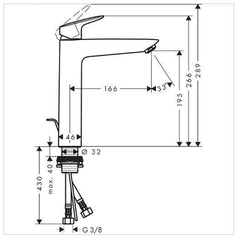 BASINMIXER HG LOGIS 190 71090000 HIGH BASINMIXER HG LOGIS 190 71090000 HIGH