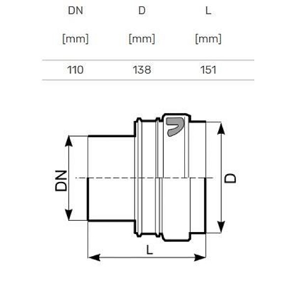 COUPLING W CONCRETE PIPE EXTERNAL D110