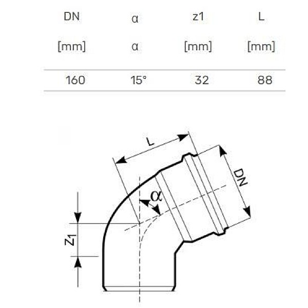 ELBOW EXTERNAL D160X15°