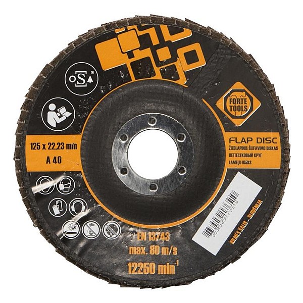 ABRASIVE FLAP DISC 125X22.23 MM FORTE T