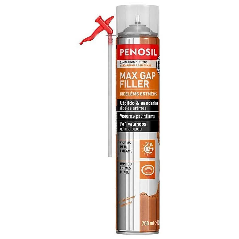 Šiaudelinės putos Penosil Max Gap Filler. 750ml