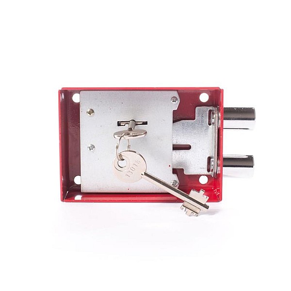 SAFE LOCK. RED. 2 KEYS 122.5X84X32MM