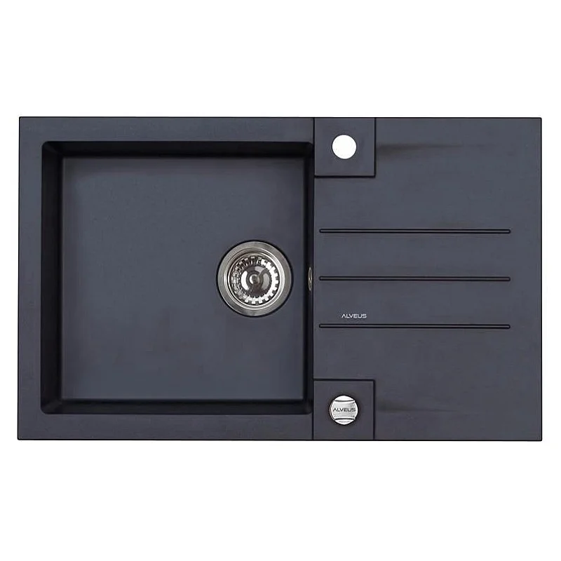 Izlietne ar sifonu Alveus Rock 130 91 78x48cm. melna