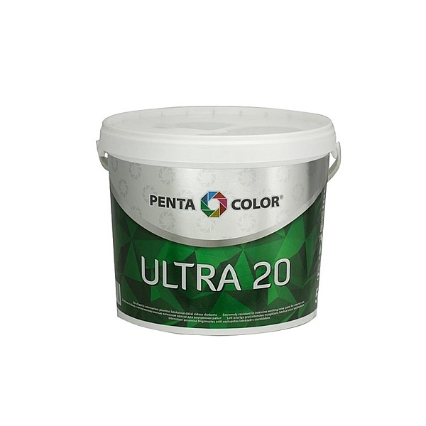 Dispersijas krāsa Pentacolor Ultra 20. balta. 3 l