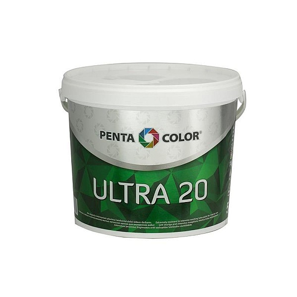 Dispersijas krāsa Pentacolor Ultra 20. balta. 5 l