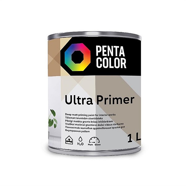 Krāsas gruntēšanai Pentacolor Ultra Primer. balta. 1 l