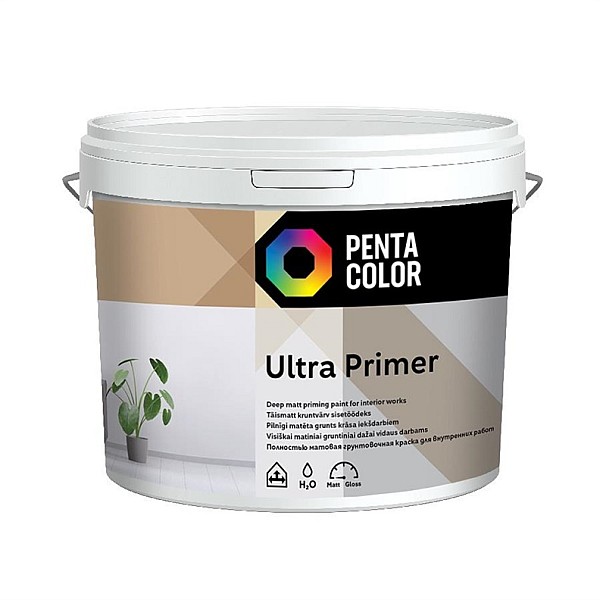 Krāsas gruntēšanai Pentacolor Ultra Primer. balta. 3 l