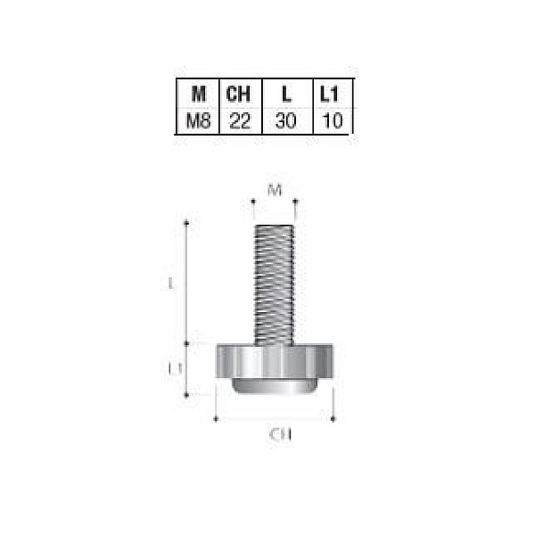 MĒBEĻU BALSTS m8X22 PI06 PNE