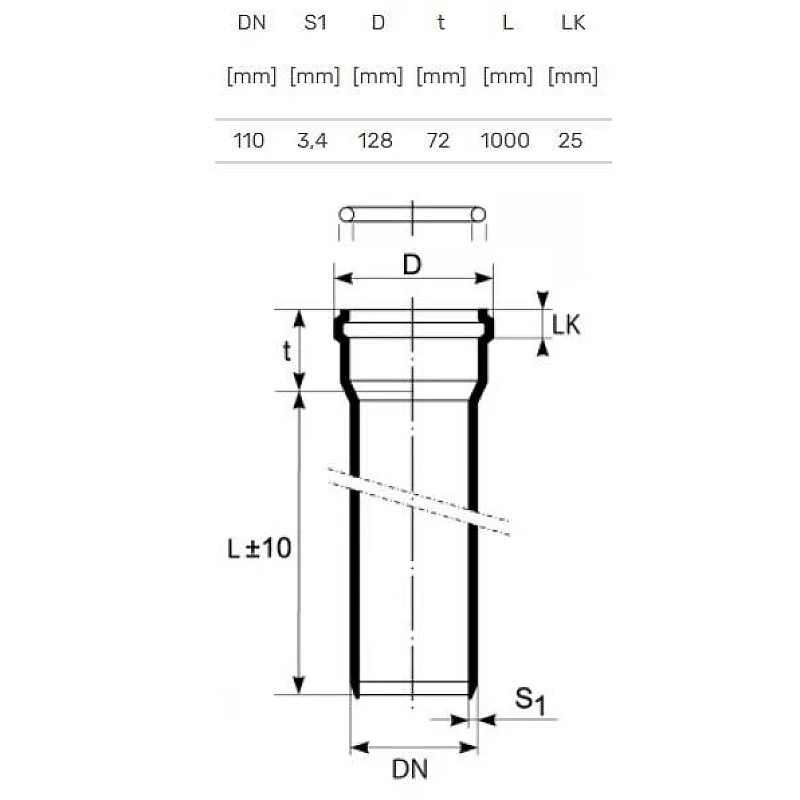 Vidaus kanalizacijos vamzdis Ultra dB. Ø 110 mm. 1 m Vidaus kanalizacijos vamzdis Ultra dB. Ø 110 mm. 1 m