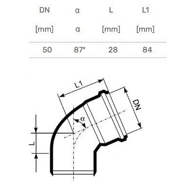 ELBOW INTERNAL D50X87O PP ULTRA