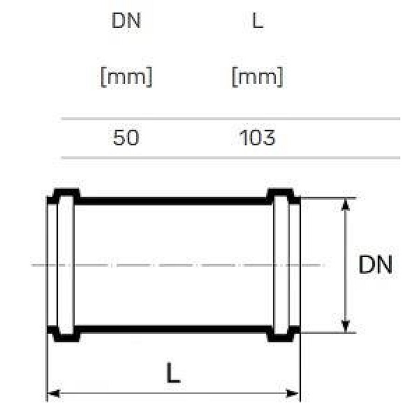 Vidaus kanalizacijos remontinė mova Ultra dB. Ø 50 mm