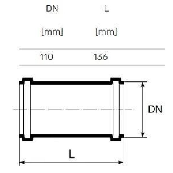 Vidaus kanalizacijos remontinė mova Ultra dB. Ø 110 mm