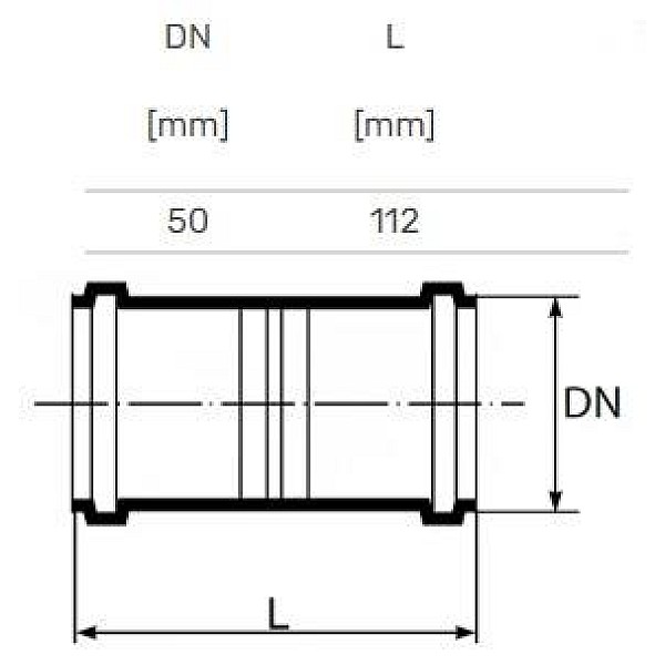 COUPLING INTERNAL DOUBLE D50 PP ULTRA