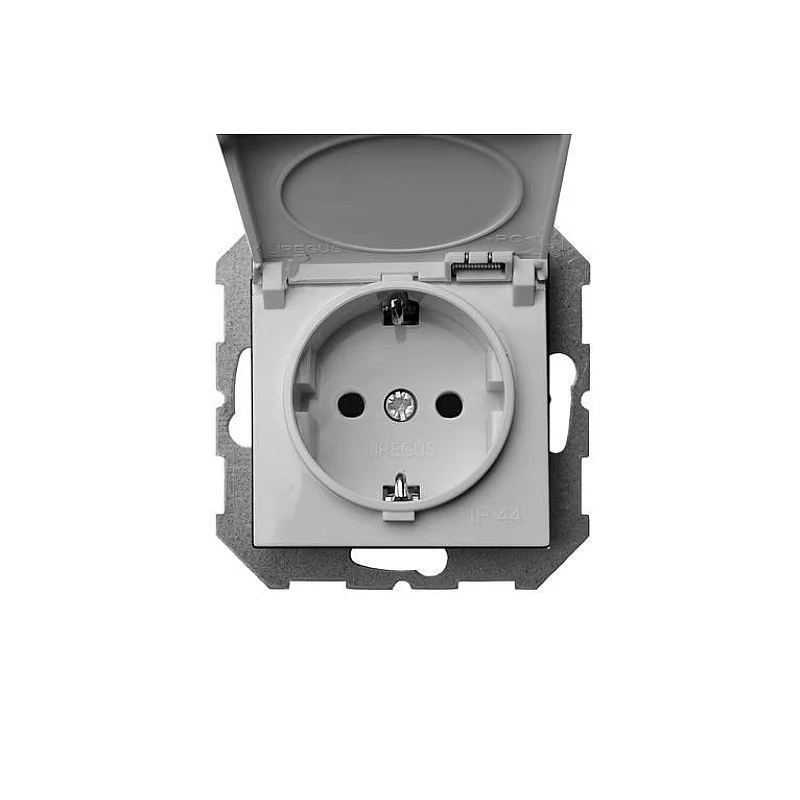 Kištukinis lizdas Liregus Epsilon. IP44. baltos sp.