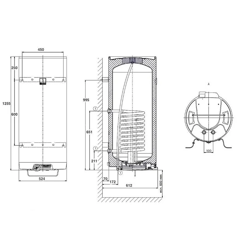 Kombinuotas vandens šildytuvas DRAŽICE OKC 160. 145 l