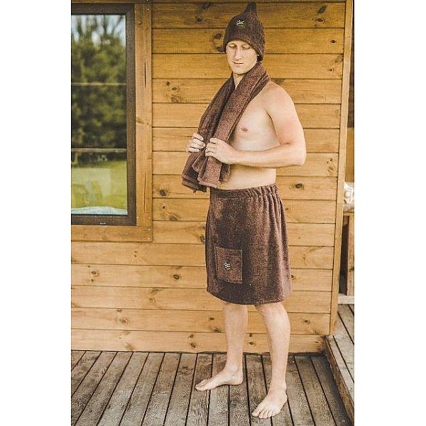 EMBROIDERED SAUNA APRON (75X150 CM BR