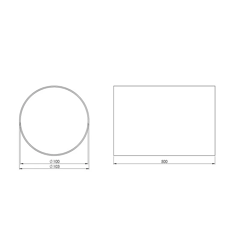 Ventiliacinis kanalas EUROPLAST D100. 0.5m