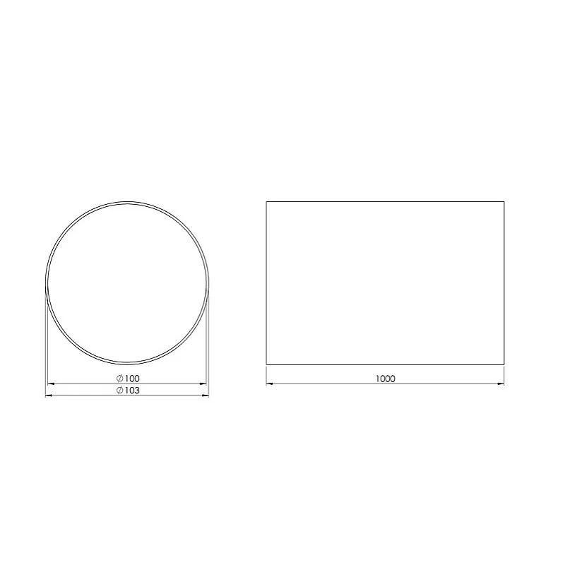 Ventiliacinis kanalas EUROPLAST D100. 1m