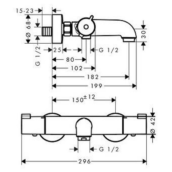 ECOSTAT 1001CL THERMOSTATIC BATH MIXER