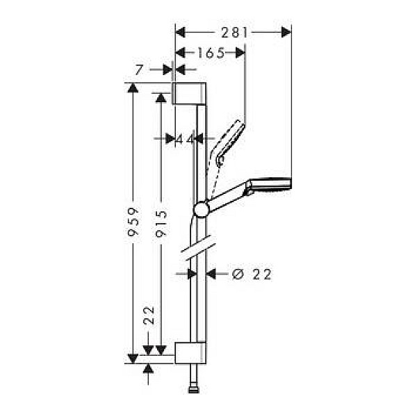 SHOWER SET CROMETTA COPPER 0.90 M. 2653