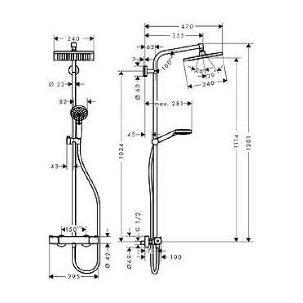 SHOWER KIT THERMOSTATIC 27271000 CROMETT