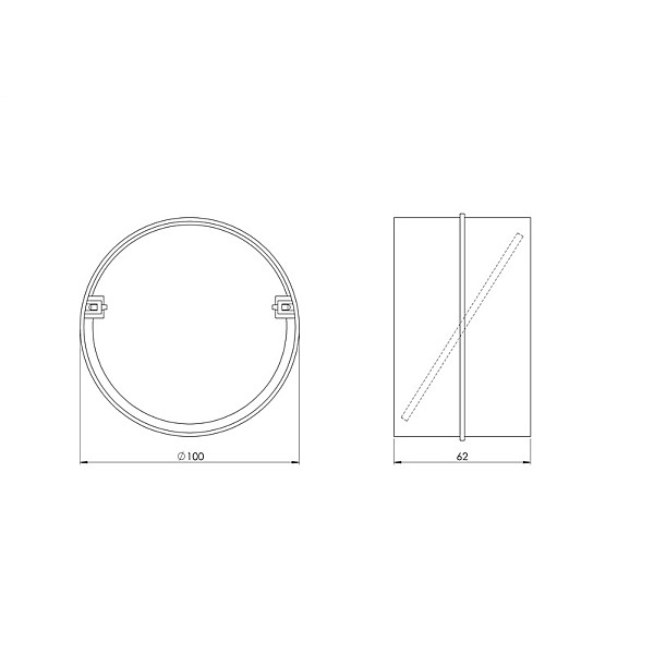 NONRETURN VALVE 100MM PLASTMASS