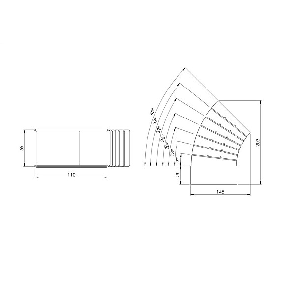 LĪKUMS HORIZONTĀLAIS KLH15-60 110X55 (EUROPLAST)