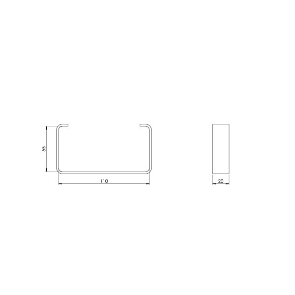 Ventiliacijos kanalų laikiklis EUROPLAST KZ. 110 x 55 mm