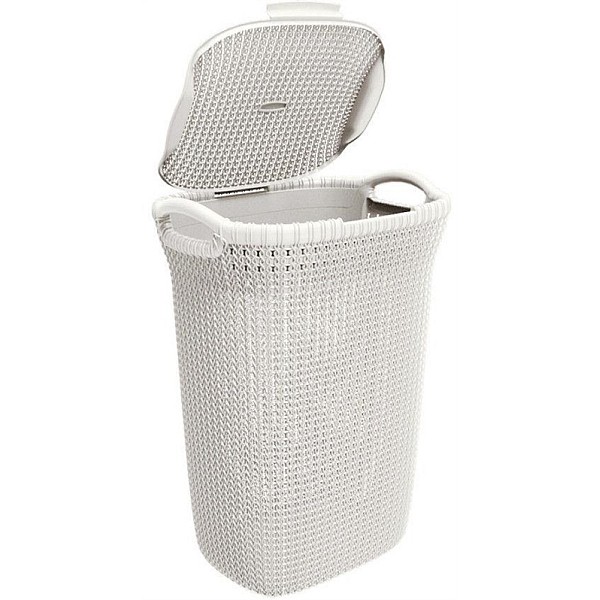 LAUNDRY HAMPER CURVER KNIT OASIS WHITE