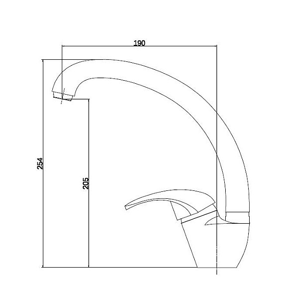 KITCHEN FAUCET DF3006 CURVED BRASS