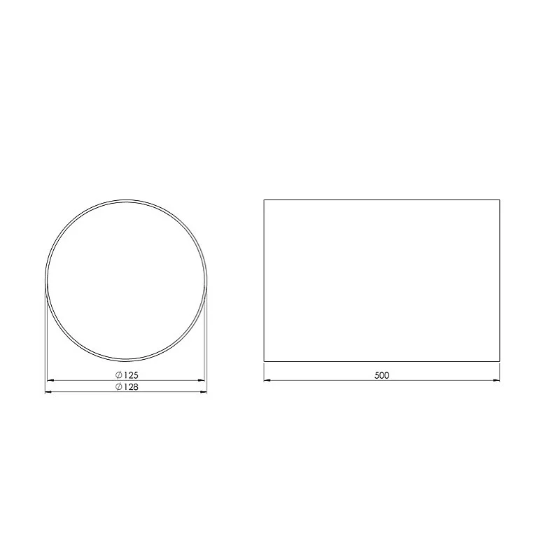 Ventiliacinis kanalas EUROPLAST D125. 0.5m